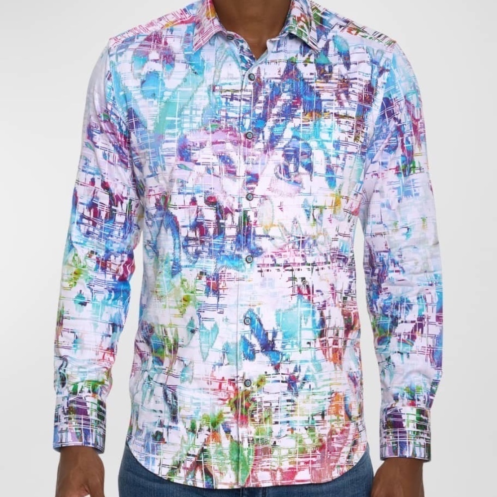 Robert Graham, Tribeca Button Down LS Shirt, Size-3XL, Embroidered, $328 NWT